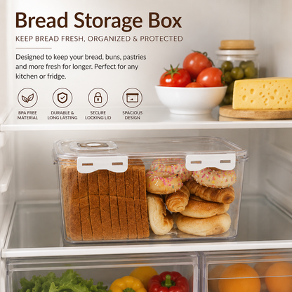 3-Piece FreshGuard Bread Storage Box Set – Airtight Containers with Date Dial