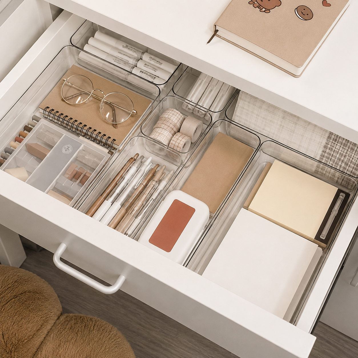 9-Piece Transparent Drawer Storage Organizer Set – Versatile Stackable Boxes for Home, Kitchen, Office & Vanity