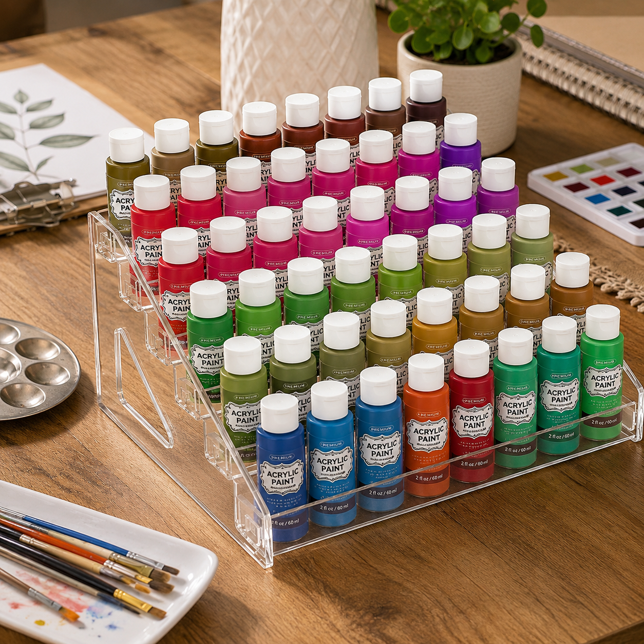 7-Tier Paint & Craft Storage Organizer – Compact Acrylic Paint Rack