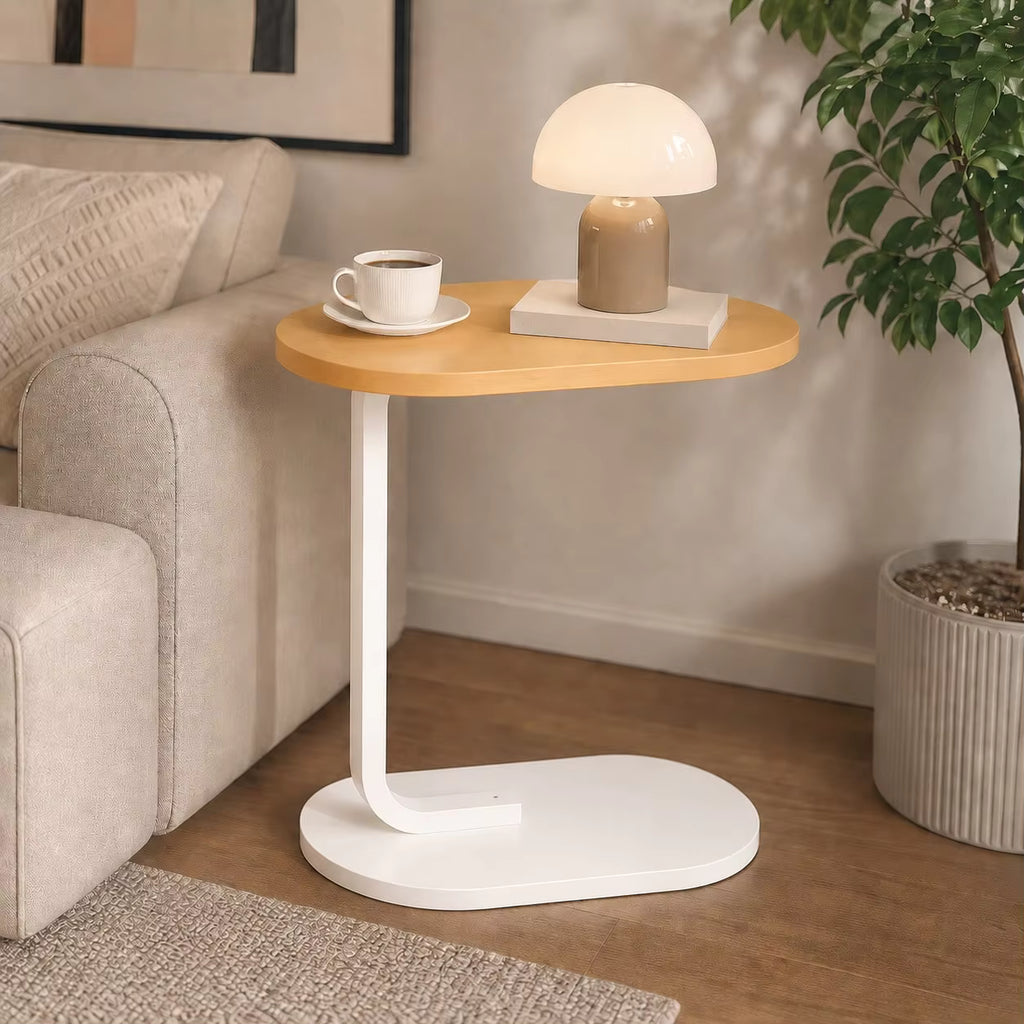 C Shaped Oval Side Table
